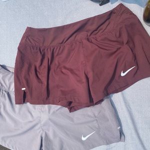 COPY - MAROON AND GREY NIKE RUNNING SHORTS 2 FOR PRICE OF 1